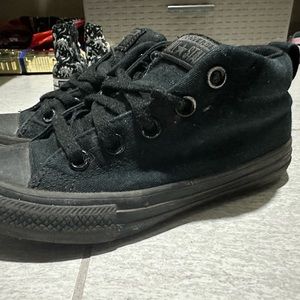 All black high top converse